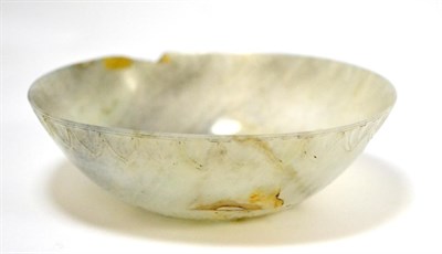 Lot 202 - A jade bowl, 17cm diameter (a.f.)