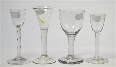 Lot 234 - Four plain stem wine glasses