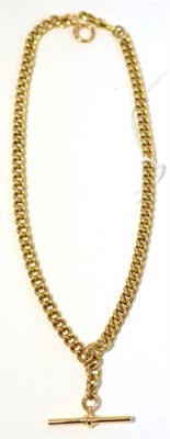 Lot 276 - An albert chain, with t-bar and two clips, length 41.5cm