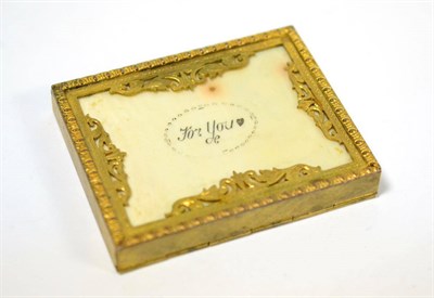 Lot 319 - A gilt metal and ivory erotic art box, opens by sliding the front part down toward you - hinged