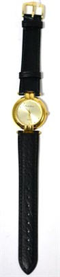 Lot 330 - A plated wristwatch, Bueche Girod, circa 2000, quartz movement, silvered dial with dot markers,...
