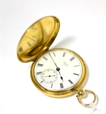 Lot 331 - An 18ct gold full hunter pocket watch, signed Delolme, 48 Rathbone Place, London, 1862, lever...