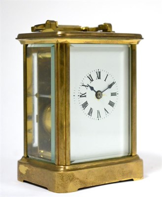 Lot 343 - A brass striking carriage clock, retailed by Charles Frodsham, London, 20th century, carrying...