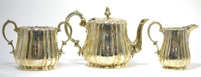 Lot 369 - Victorian silver three piece tea service