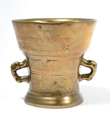 Lot 390 - A bronze mortar, bearing date 1667