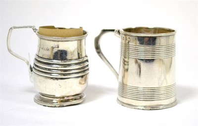 Lot 408 - ^A George III tapered cylindrical silver Christening mug, London, 1794 and A George III silver...