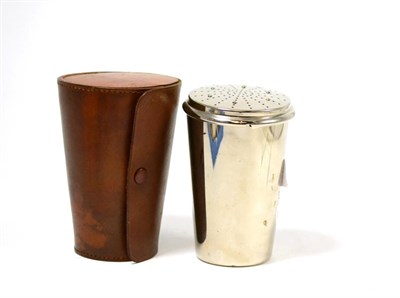 Lot 412 - Austrian plated cocktail shaker in leather case