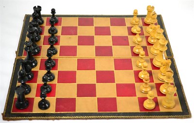 Lot 418 - Staunton style chess set with board