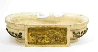 Lot 559 - A 19th century ormolu mounted rounded rectangular white marble planter