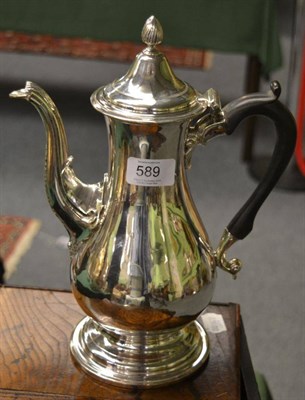 Lot 589 - ^A George III Provincial Silver Coffee Pot, William Stalker & John MItchison, Newcastle 1780