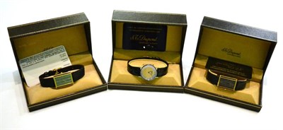 Lot 611 - Three Dupont lady's wristwatches, boxed (3)