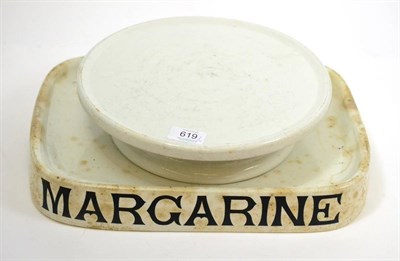 Lot 619 - A late 19th century ";Margarine"; stand, the base stamped Baxendale & Co, Manchester, 39cm wide and