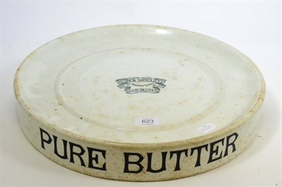 Lot 623 - A late 19th century ";Pure Butter"; circular stand, printed mark Reuben Sutcliffe, Scale Maker,...