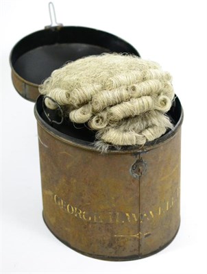 Lot 646 - A George III wig and tin