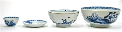 Lot 660 - Nankin cargo shipwreck tea bowl and saucer, and two large Nankin cargo tea bowls