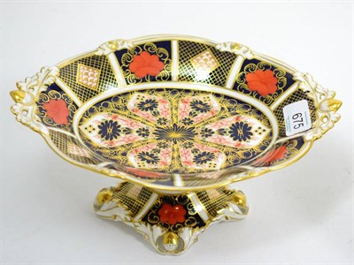 Lot 675 - Royal Crown Derby 1128 Imari pattern oval comport, 26cm diameter