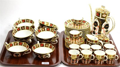 Lot 676 - Royal Crown Derby 1128 Imari pattern coffee set comprising ten coffee cans, ten saucers, coffee...