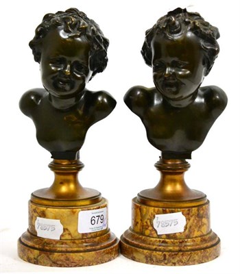 Lot 679 - A pair of 19th century bronze figures, signed C Lodion, 25cm high