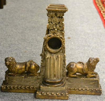 Lot 695 - Neo-classical style carved wood painted watch stand, 19th century, the carved gesso painted...