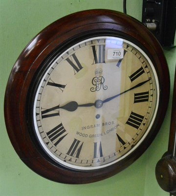 Lot 710 - A mahogany wall timepiece, Ingram Bros, Wood Green, London, circa 1920, side and bottom doors,...