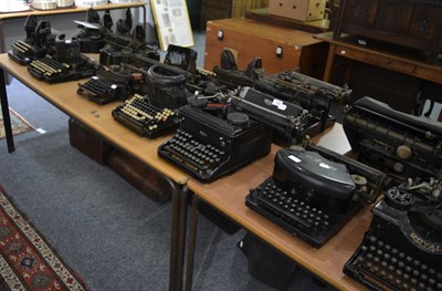 Lot 725 - Six early 20th century typewriters including the Remington Standard No. 7, Oliver typewriter No. 9