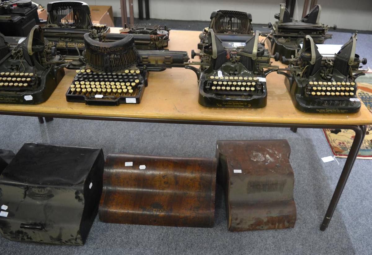 Lot 726 - Two early 20th century typewriters, No. 5 Manufactures by the Oliver Typewriter Company; a...