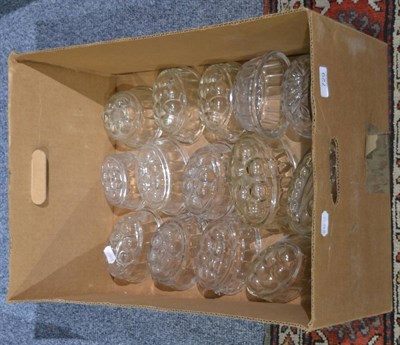 Lot 729 - Sixteen glass jelly moulds