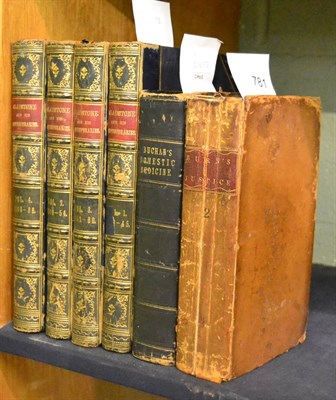 Lot 781 - Four leather bound volumes of Gladstones works, one volume Buchans domestic medicine and one volume