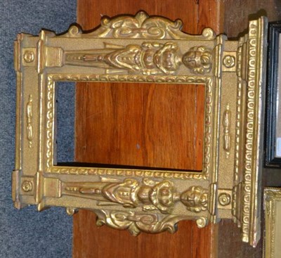 Lot 801 - Renaissance style giltwood and gesso picture frame of architectural form, 46.5cm high