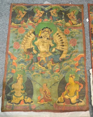 Lot 804 - A group of three antique Thangkas