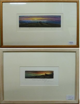 Lot 1003 - Piers Browne (b.1949) ";April Sunset, Wensleydale";, signed, inscribed and numbered 34/50, etching