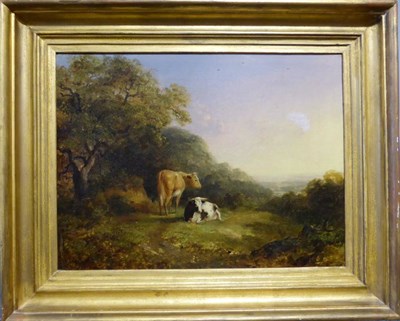 Lot 1010 - ^John Dearman (fl. 1824-1856) Cattle in an extensive landscape, signed and dated 1849, oil on...