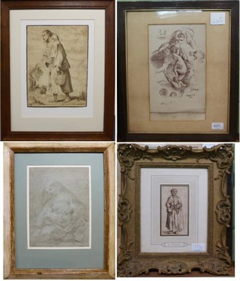 Lot 1011 - Attributed to Gustave Doré (1832-1883) French Study of figures and animals rising from water,...