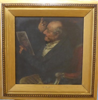 Lot 1026 - Giovanni Muzzioli (Late 19th century) Italian, The Connoisseur, a bespectacled gentleman...