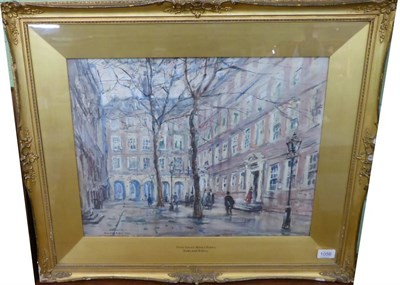 Lot 1056 - Rowland Henry Hill (1873-1952) ";Pump Court, Middle Temple";, signed, inscribed and dated 1922,...