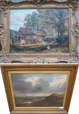 Lot 1062 - Attributed to Frederick William Watts (1800-1862) Sheep grazing in an extensive landscape, oil...