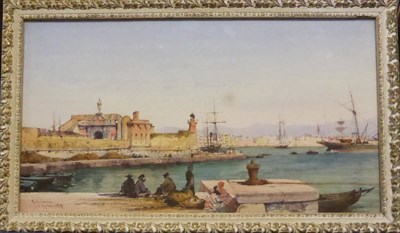 Lot 1071 - Gabriel Carelli (1821 - 1900) Italian ";Naples";, signed, inscribed and dated 1879, pen, ink...