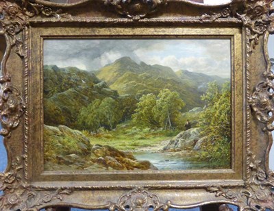 Lot 1072 - Charles L. Shaw (Ex.1880-1898) A fisherman in a river landscape, signed verso, oil on canvas,...