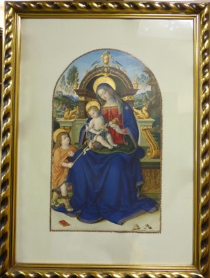 Lot 1077 - Eliza Fattorini (19th century) Madonna and child with a young St John the Baptist, signed,...