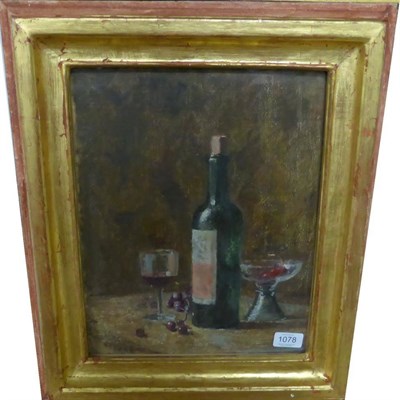 Lot 1078 - Sir Edmund Fairfax Lucy (20th century) ";Claret Bottle and Cherries";, signed, inscribed and...