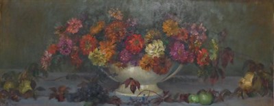 Lot 1080 - Marie Louise Catherine Breslau (1856-1927) Swiss, Still life of a vase of assorted flowers and...