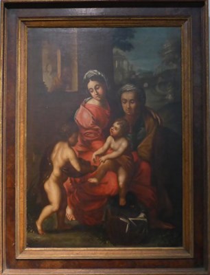 Lot 1088 - After Raphael (19th century) The Virgin, St Elizabeth and children, oil on canvas, 84cm by 58.5cm