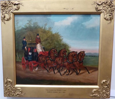 Lot 1093 - Edwin Loder (1827-1885) ";The London and Windsor Coach";, signed, oil on canvas, 24.5cm by 28cm