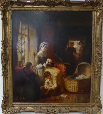 Lot 1100 - Richard Redgrave (1804-1888) ";Bad News from the Sea";, signed and dated 1842, oil on canvas,...