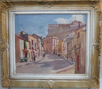 Lot 1108 - Philip Naviasky (1894-1983) Street scene in Toledo, signed, on canvas, 44cm by 54cm