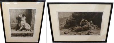 Lot 1112 - Herbert Dicksee RE (1862-1942) ";Disturbed"; signed in pencil, a black and white etching,...