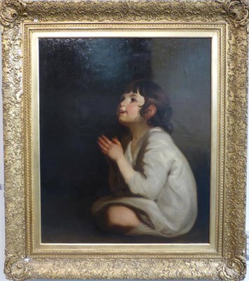 Lot 1123 - After Reynolds (1723-1792) The Infant Samuel, oil on canvas, 81cm by 72.5cm   Provenance:...