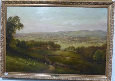 Lot 1137 - British School (19th century) Huddersfield from Longley Hall, initialled AG and dated 1880, oil...