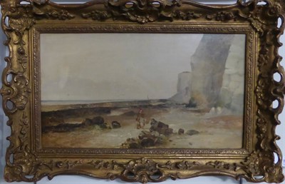 Lot 1149 - J F Wainwright (19th century) ";Shrimping off Hastings Beach";, signed, oil on canvas, 27.5cm...