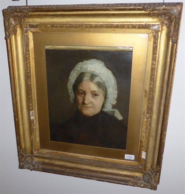 Lot 1150 - * Hickson (19th century) Portrait of Mrs William Cuming, half length wearing a black dress and...